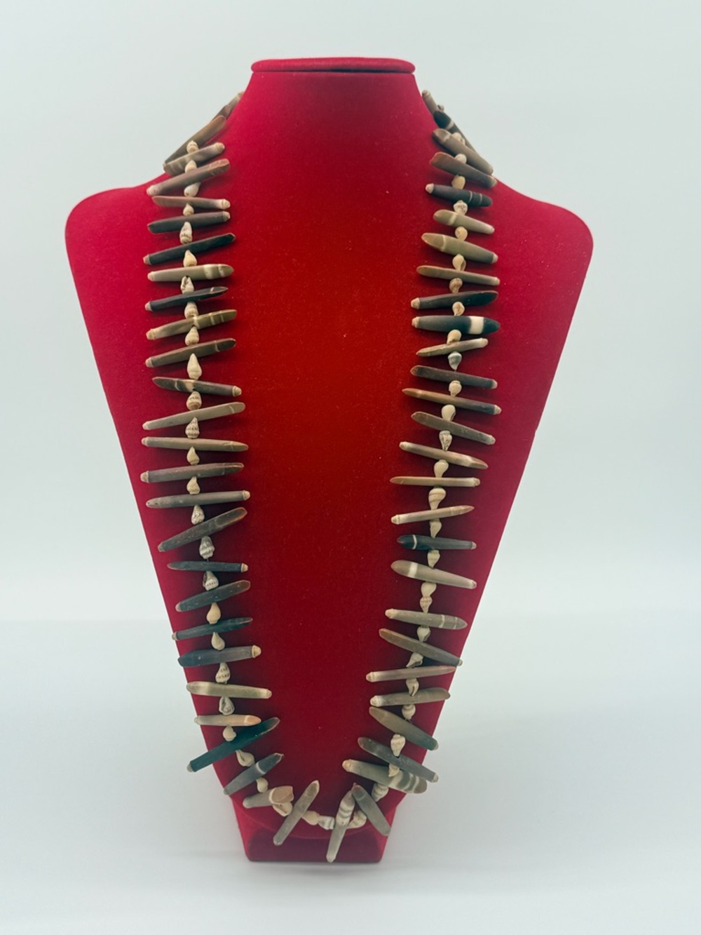 Handcrafted Spike Bead Necklace in Brown and Green